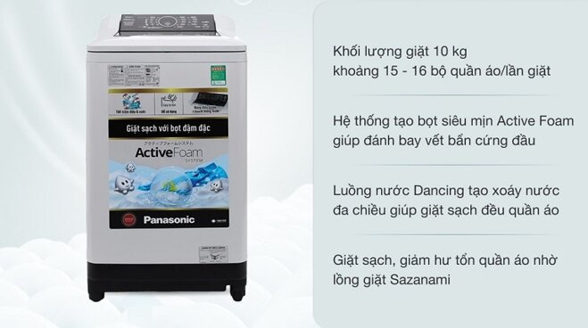 Máy giặt Panasonic 10 kg NA-F100A4GRV