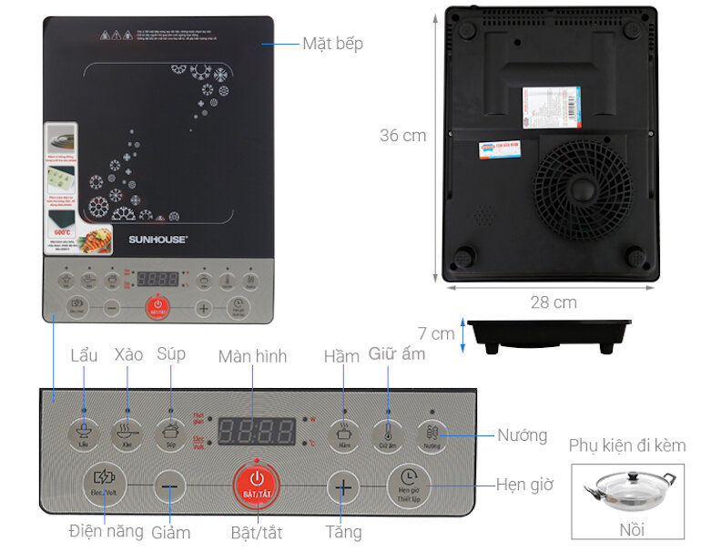 Bếp từ đơn Sunhouse SHD6152