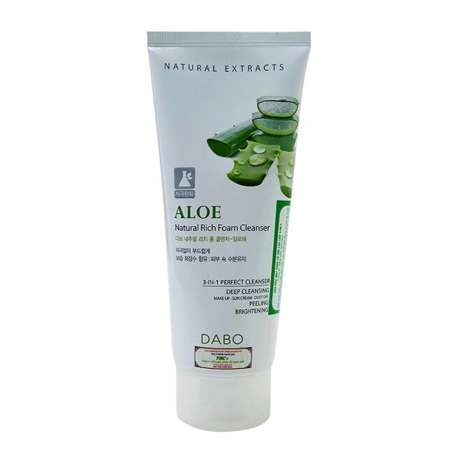 Sữa rửa mặt nha đam Dabo Aloe Natural Rich Foam Cleanser