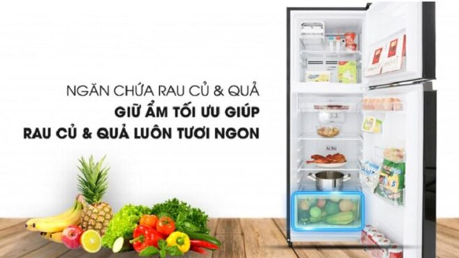 Tủ lạnh Toshiba 180l GR-B22VU UKG có ngăn chứa rau củ siêu lớn