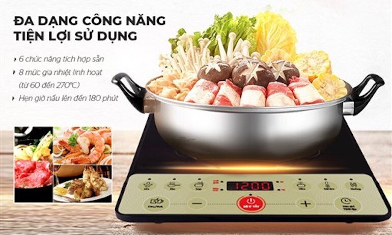 Bếp từ Sunhouse SHD6165 sở hữu công năng tiện dụng