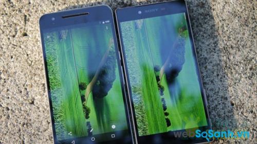 Màn hình hiển thị của điện thoại Sony Xperia Z5 Premium và điện thoại Nexus 6P