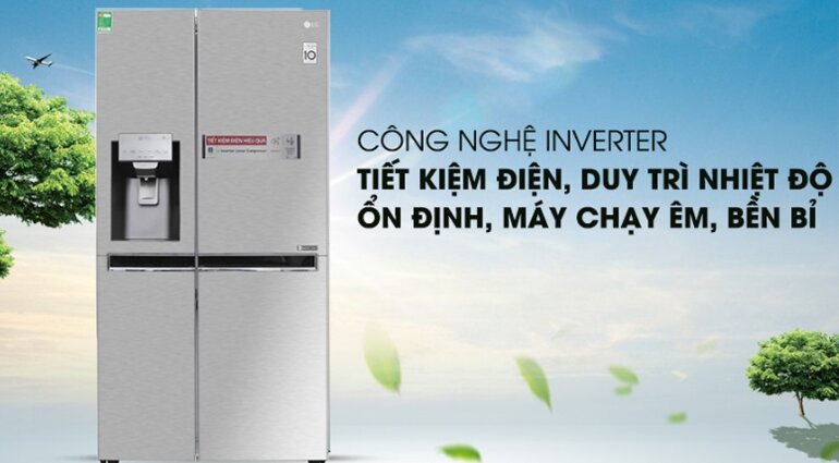 Tủ lạnh LG Inverter 635 lít GR-D257JS tiết kiệm năng lượng