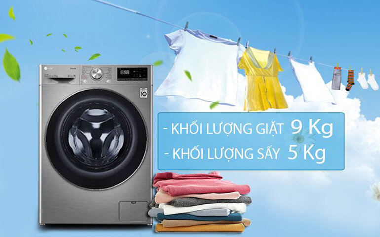 Ưu điểm của máy giặt sấy LG Inverter 9 kg FV1409G4V là hoạt động êm ái, thiết kế cao cấp hiện đại, giặt sạch ngay cả những vết bẩn cứng đầu.
