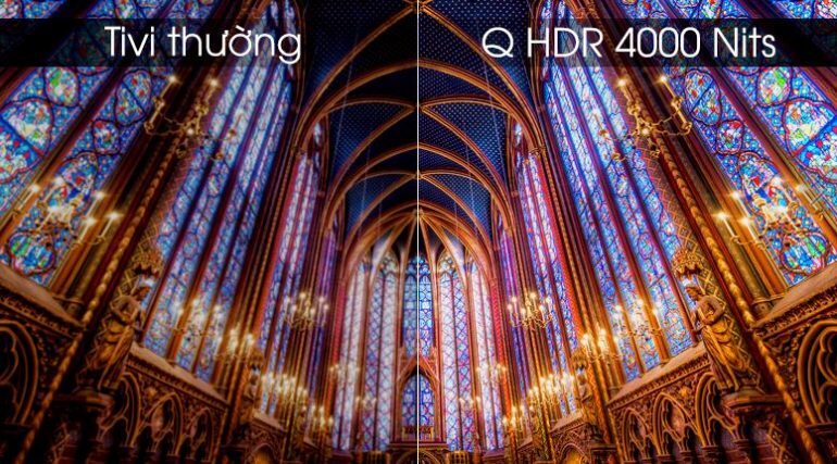 công nghệ Q HDR 4000 Nits trên smart tivi qled samsung 8k