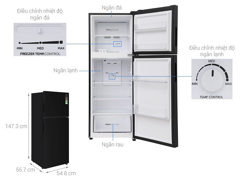 Tủ lạnh Aqua Inverter 212 lít AQR-T239FA(FB) phù hợp với các gia đình nhỏ