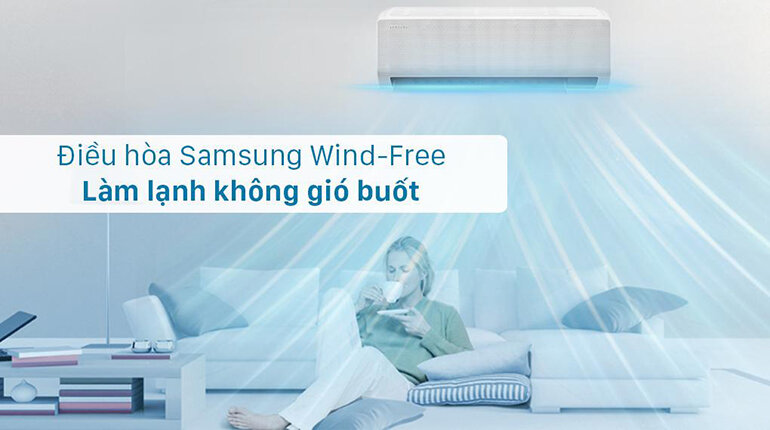 Công nghệ Wind-free của điều hòa Samsung 24000BTU AR24TYGCDWKNSV giúp tạo khí lạnh nhẹ nhàng cho căn phòng
