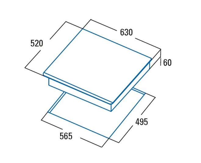 Bếp từ âm 3 vùng nấu Cata INSB 6032