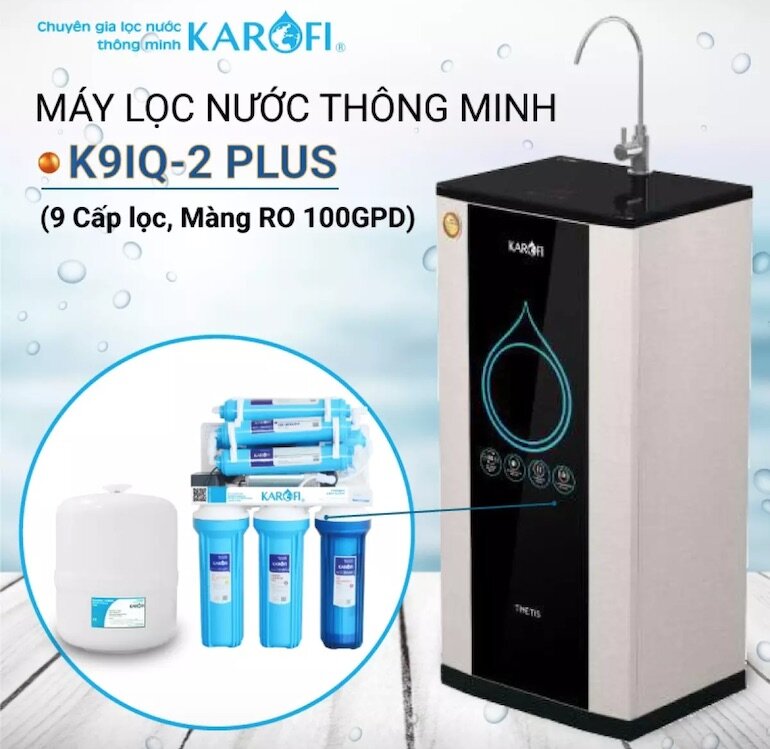 Máy lọc nước KAROFI K9IQ-2 PLUS 9 cấp lọc, lõi Hydrogen