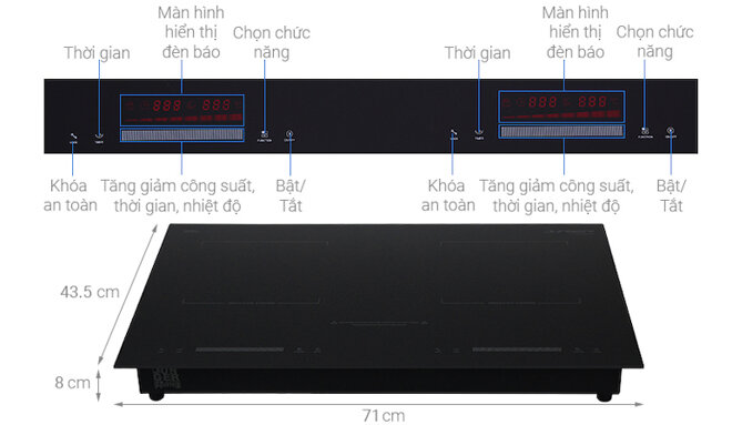 Bếp từ âm 2 vùng nấu Junger CEJ-200-II