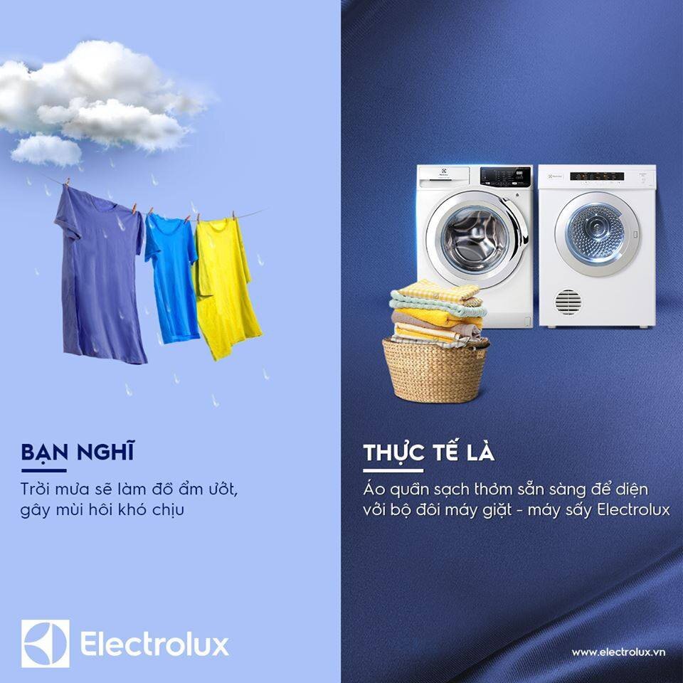Máy giặt có sấy Electrolux EWW14023 giúp bạn yên tâm quần áo luôn sạch thơm, khô ráo trong mọi điều kiện thời tiết
