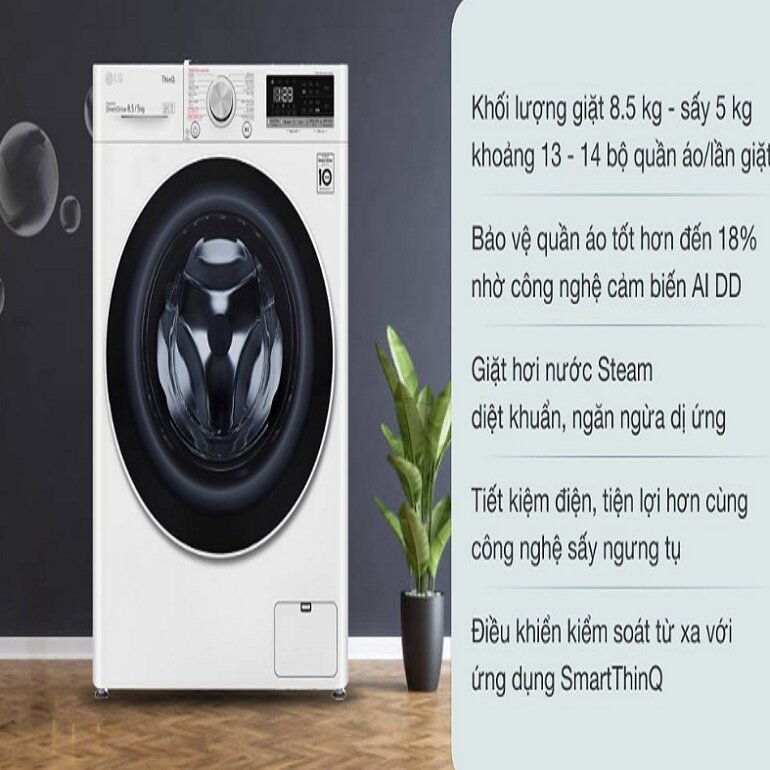 Máy giặt LG 8kg bao nhiêu tiền