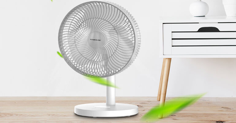 Sunhouse SHD7115 có thiết kế nhỏ gọn thích hợp sử dụng ở mọi không gian quạt tích điện Sunhouse SHD7115