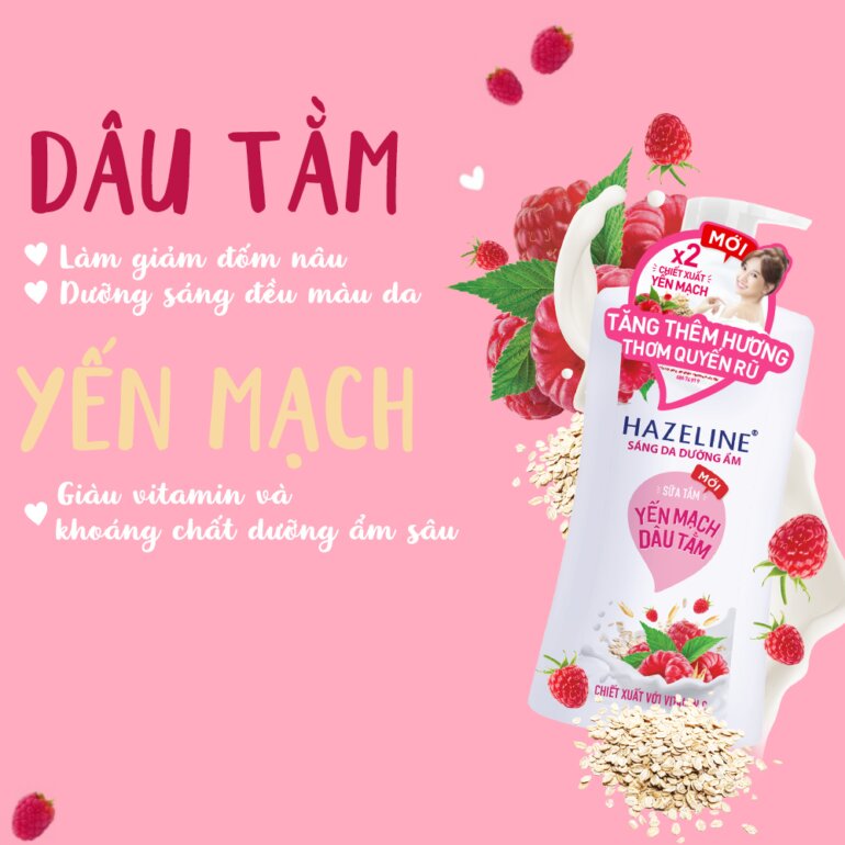 Công dụng chính của sữa tắm Hazeline yến mạch dâu tằm