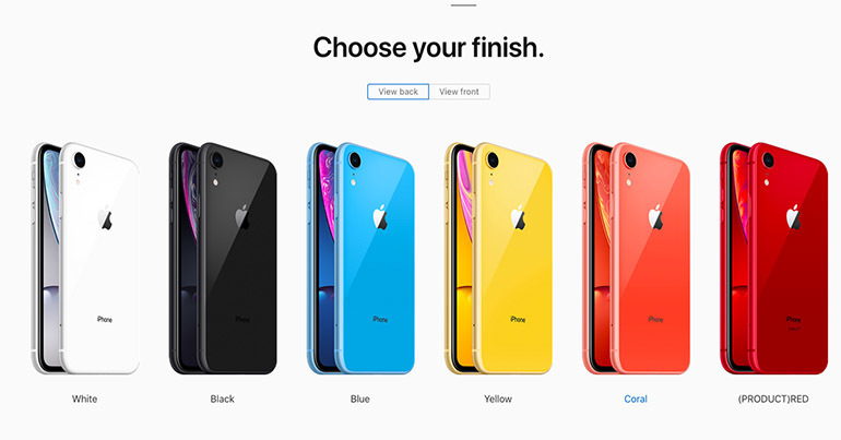 iPhone XR có đầy đủ 6 màu sắc