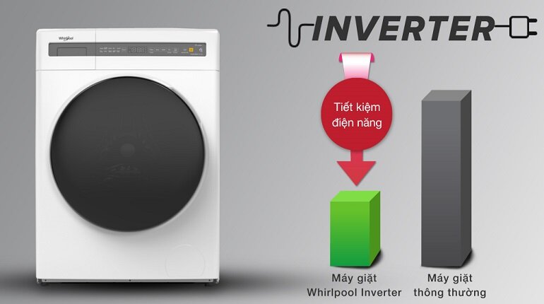 máy giặt sấy Whirlpool Inverter 10.5 kg WWEB10702FG