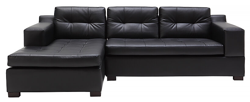 Sofa da chữ L Juno Ellen 240 x 155 x 78cm (Đen)
