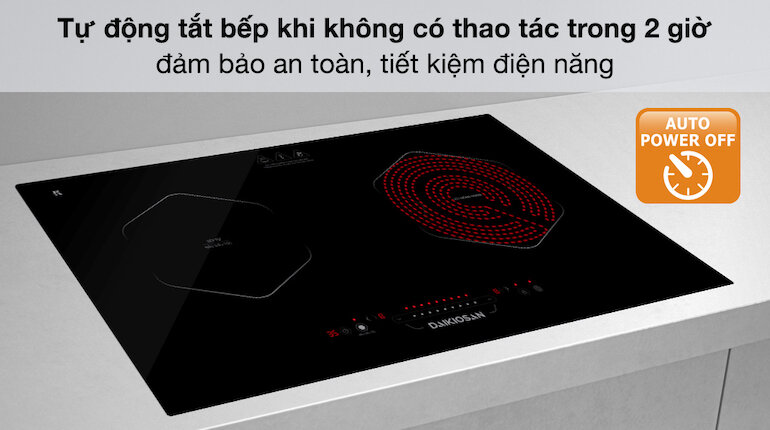 Bếp âm Daikiosan DKC-200002 có mặt kính cao cấp, chịu lực và chịu nhiệt lên đến 750 độ C.