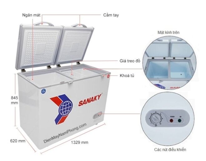 Bạn nên chú ý đến dàn lạnh bên trong cũng như bề mặt trong thành tủ.