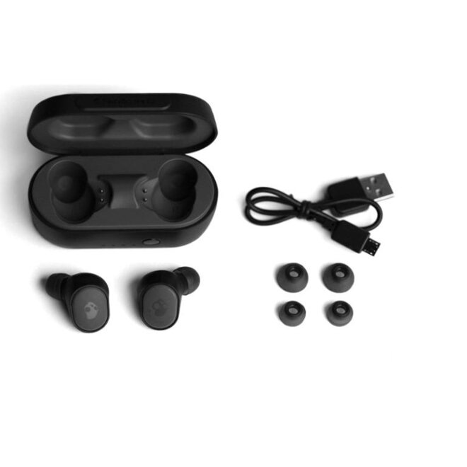 Pin và hộp sạc của Skullcandy Sesh có tổng thời lượng sử dụng 10 giờ