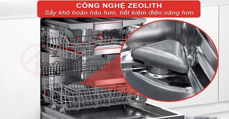 Bosch SMV8YCX01E sở hữu công nghệ sấy khô Zeolith tiên tiến nhất Máy rửa bát Bosch SMV8YCX01E