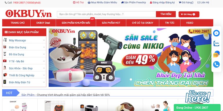 Okbuy.vn là kênh mua sắm Online điện gia dụng, máy Massage, thiết bị nhà bếp, thiết bị chăm sóc sức khỏe… được ra đời vào năm 2011.