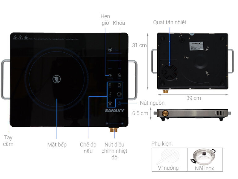 Bếp hồng ngoại Sanaky AT - 2524HGN