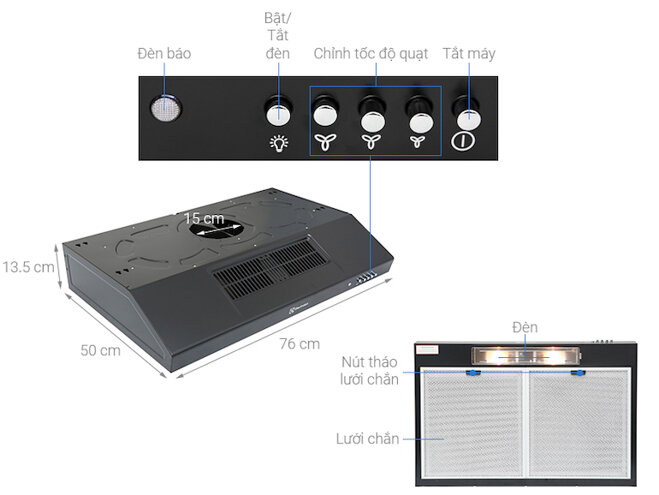 Máy hút mùi Electrolux EFT7516K