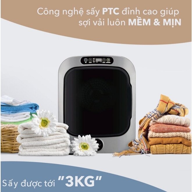 Máy sấy quần áo Heim Chef tiện ích, dễ sử dụng