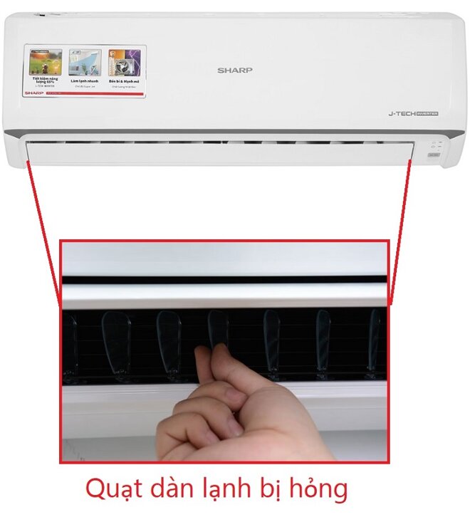 Điều hòa Sharp báo đèn đỏ do hỏng quạt dàn lạnh