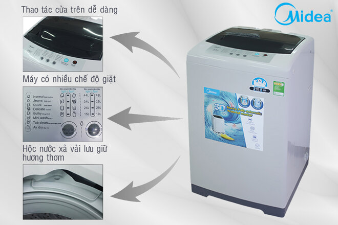 Máy giặt 9.5kg Midea MAN-9507 lồng đứng