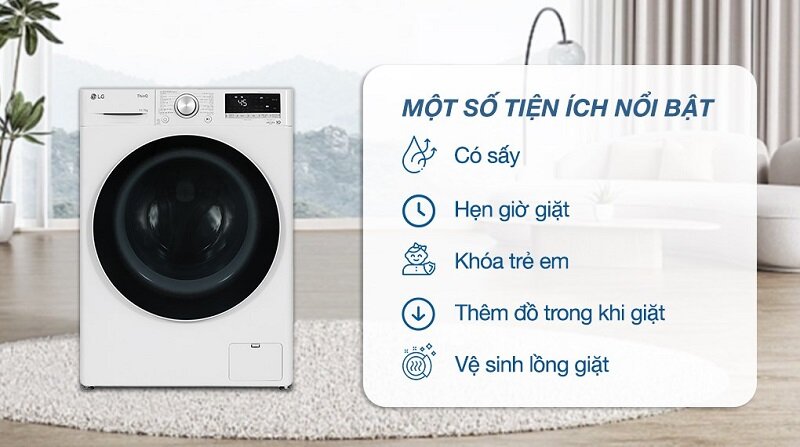 LG FV1411D4W washer dryer costs only 12 million VND but the quality is very good