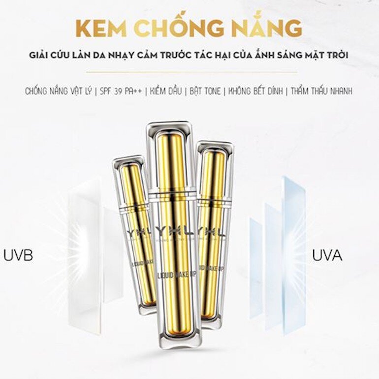 Kem chống nắng YHL được thiết kế vô cùng sang chảnh và đẳng cấp