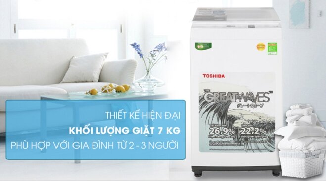 Top máy giặt Toshiba 7kg cửa trên đáng mua hiện nay