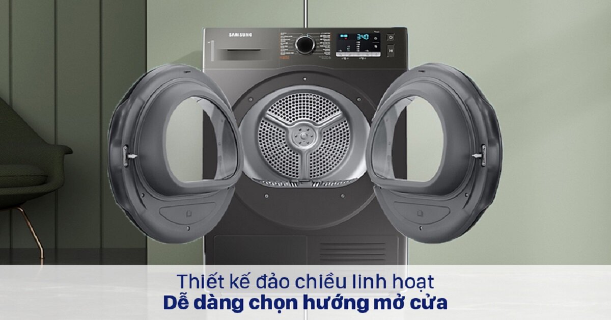 máy sấy bơm nhiệt samsung DV90TA240AX/SV