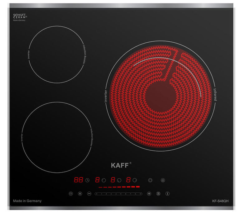 Bếp từ 3 vùng nấu Kaff Hybrid KF S48QH giúp tiết kiệm thời gian nấu nướng