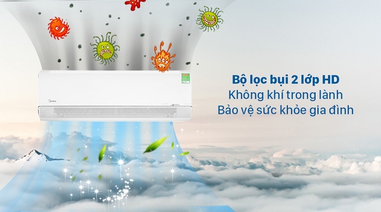 Điều hòa Midea 10000 BTU 2 chiều Inverter MSMTII-10HRFN8 gas R-32 3 Điều hòa 2 chiều Midea MSMTII-10HRFN8