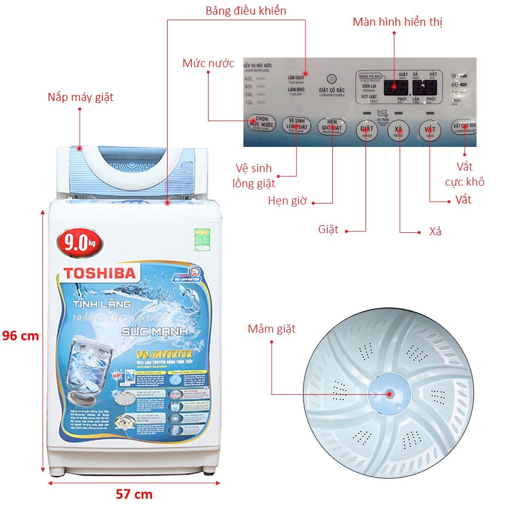 Máy giặt Toshiba AW-DC1005CV(WB) 