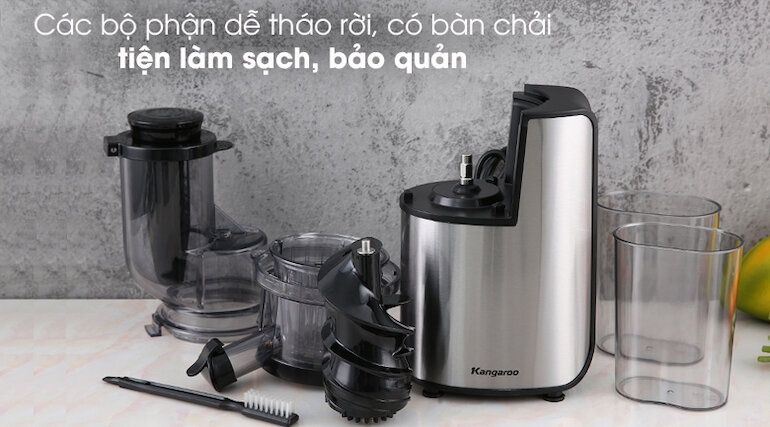 Máy được trang bị trục ép và bộ lọc bằng nhựa cao cấp PCTG, không chứa BPA