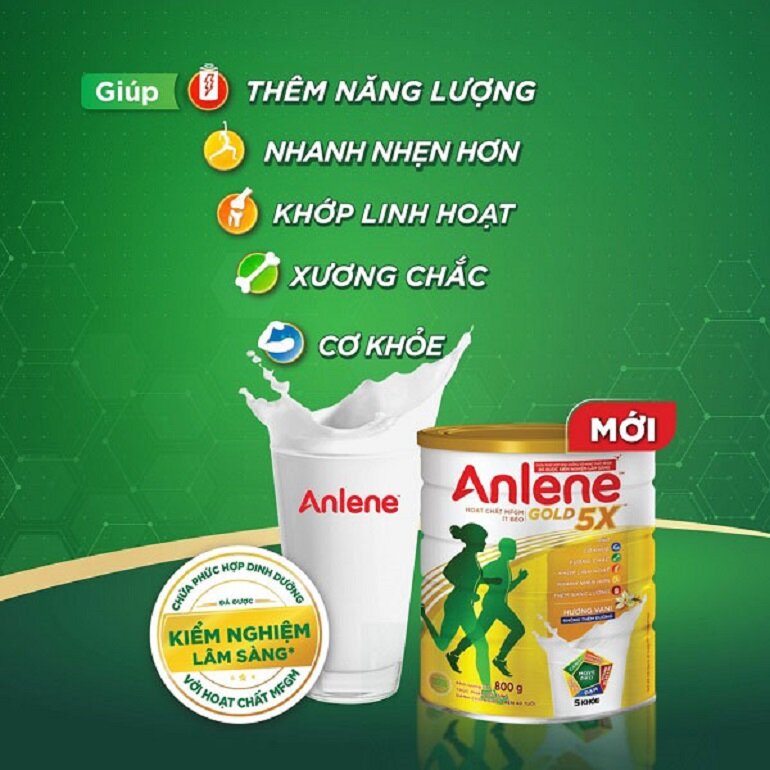 Sữa Anlene Gold 5X 800g có nhiều công dụng đối với sức khỏe