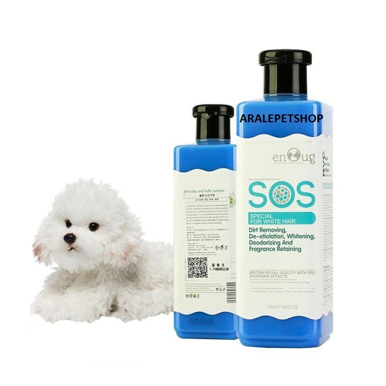 Blue SOS shower gel for white-haired dogs