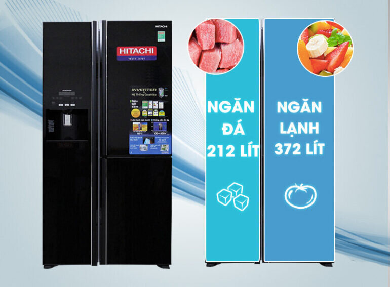tủ lạnh SBS Hitachi R-M700GPGV2 (GBK) 584 Lít
