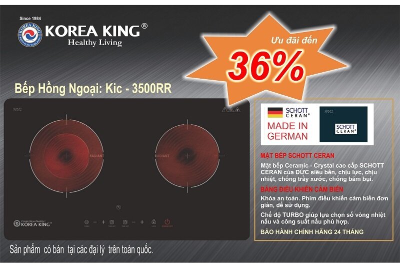 Bếp điện đôi cao cấp Korea King KIC