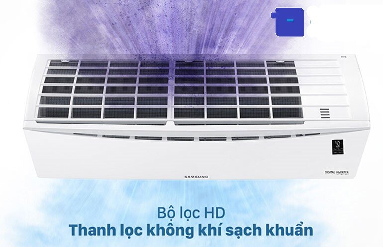 Bộ lọc HD của điều hòa Samsung 1 chiều mang lại không khí sạch và trong lành