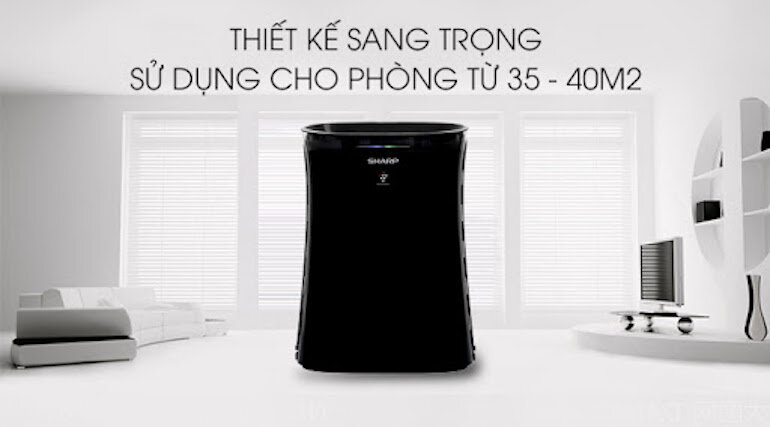 Sharp FP-GM50E-B có kiểu dáng uốn cong mềm mại, kết hợp với sắc đen vô cùng nổi bật