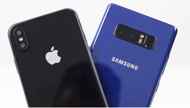 So sánh về thiết kế của iPhone X và Samsung Galaxy Note 8