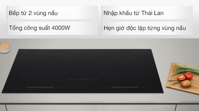 Bếp từ đôi lắp âm Junger CEJ-200-II có thiết kế lắp âm tiết kiệm được không gian với 2 vùng nấu tiện lợi.