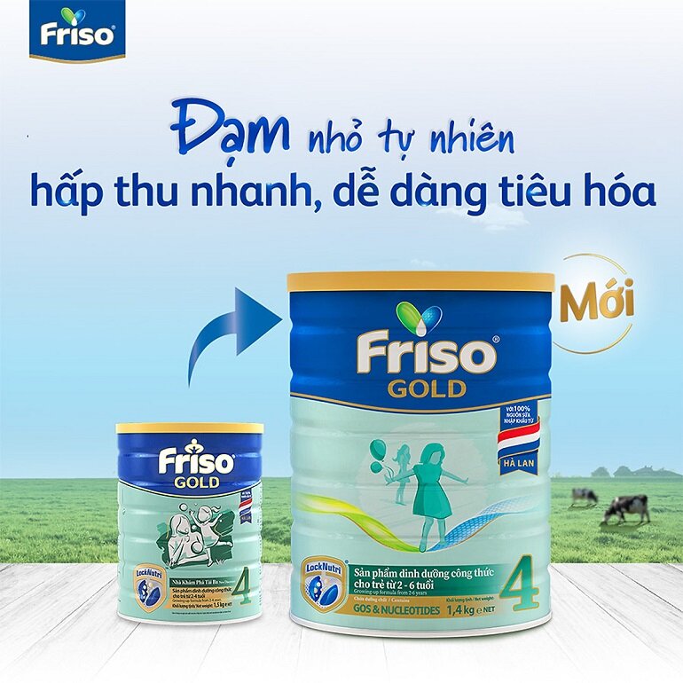 Sữa Friso Gold 4 dễ tiêu hóa, dễ hấp thu dưỡng chất