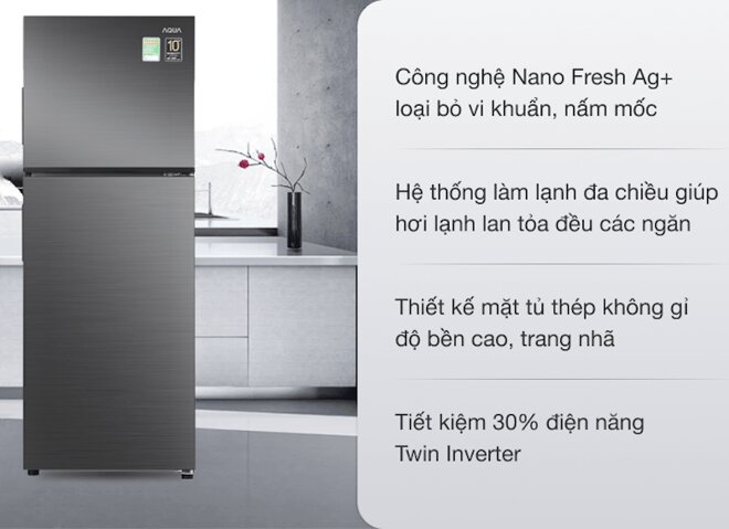 Đánh giá chi tiết tủ lạnh Aqua Inverter 212 lít AQR-T239FA