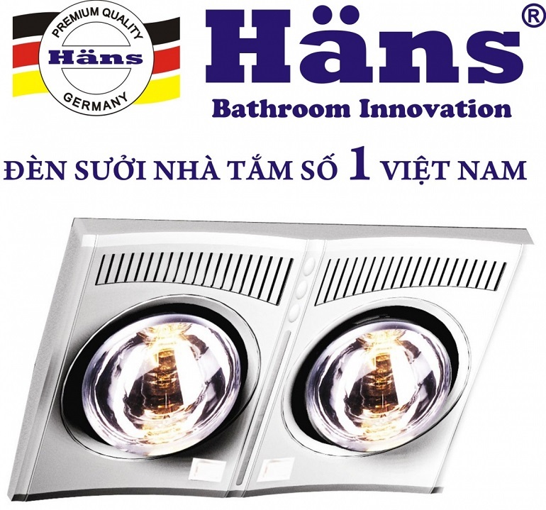 Đèn sưởi nhà tắm được sản xuất bằng công nghệ Đức